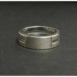 GUCCI Logo Silver 925 Ring Size 51 5.5 US